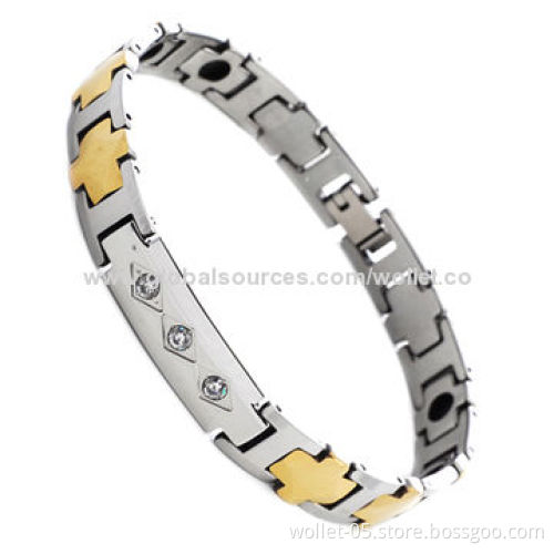 2014 Fashionable style new design delicate golden color tungsten bio magnetic bracelet